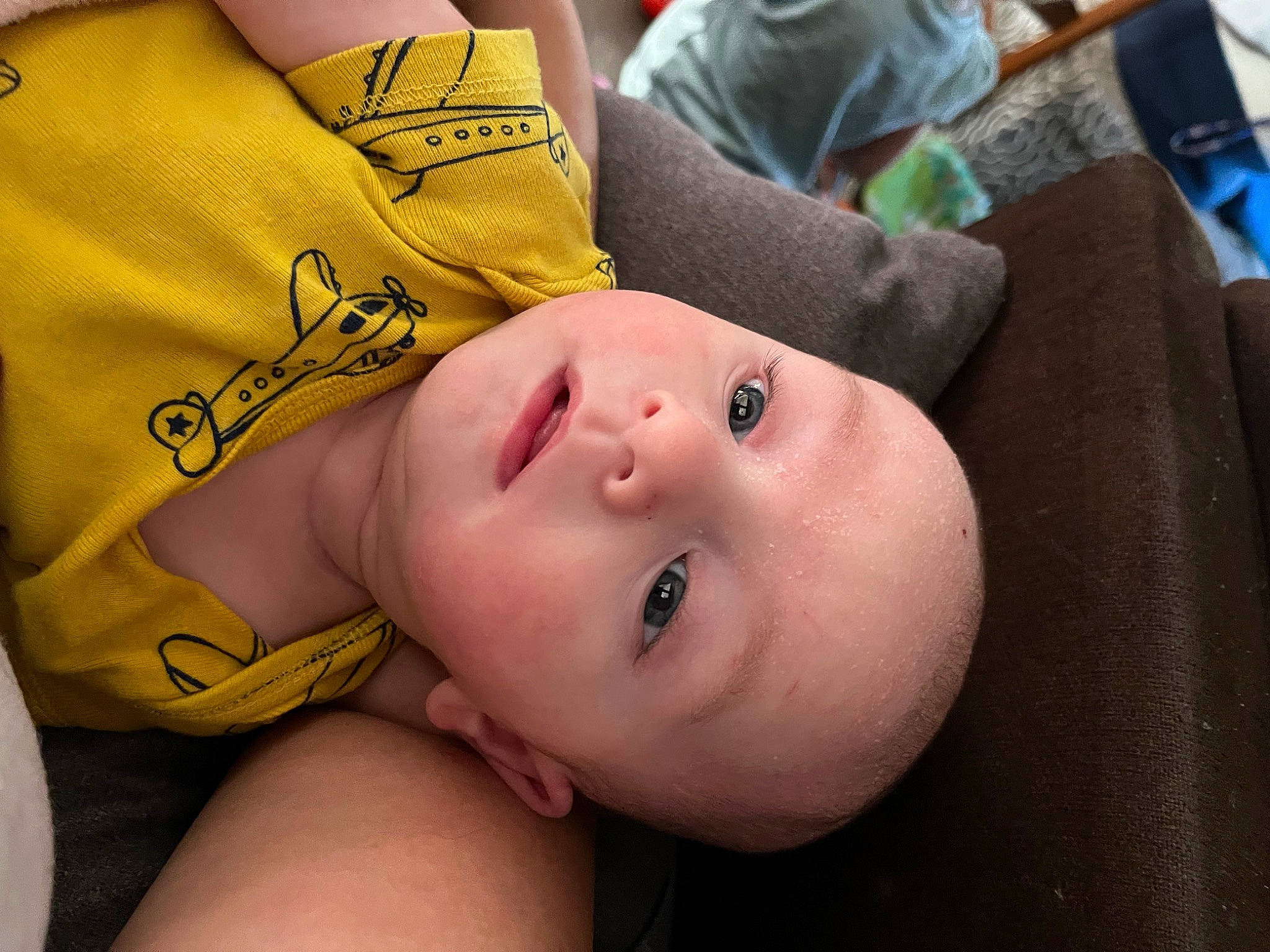 Liam joined the competition — help win amazing prizes! abdomen, baby, baby_toddler_clothing, cheek, chest, child, comfort, eye, eyebrow, eyelash, gesture, grass, happy, head, lip, mouth, nose, person, plant, skin