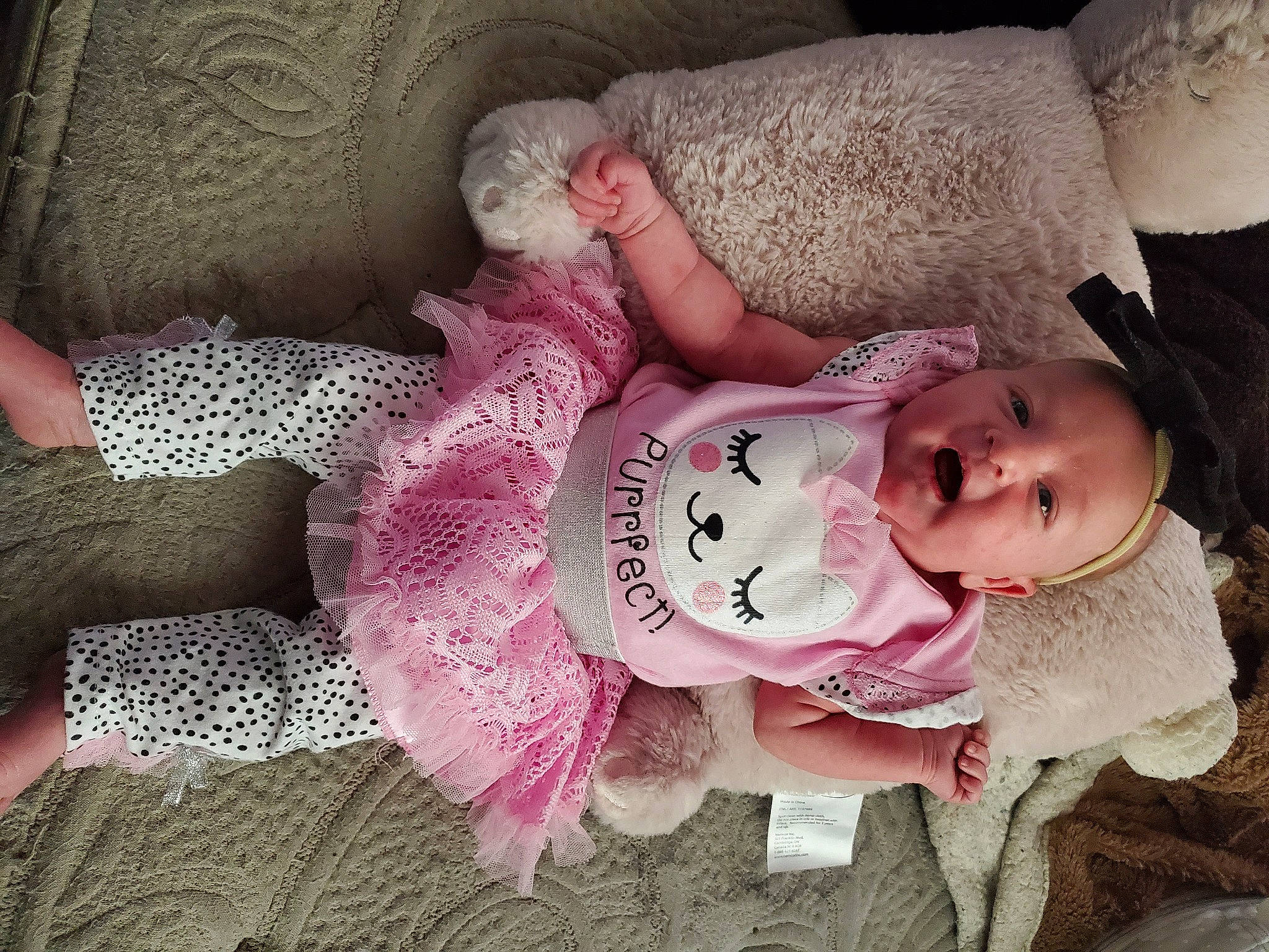 Zoey joined the competition — help win amazing prizes! baby, baby_products, baby_toddler_clothing, beauty, cheek, child, crochet, flower, hair_accessory, hand, happy, human, nap, person, pink, product, skin, sleep, smile, textile