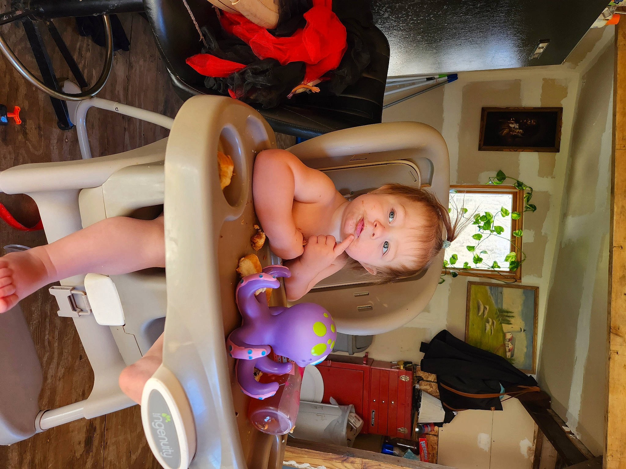 Madeline joined the competition — help win amazing prizes! baby, baby_products, child, comfort, foot, fun, human_leg, knee, nail, person, picture_frame, plastic, play, room, sandal, sitting, swimwear, thigh, toddler, toy