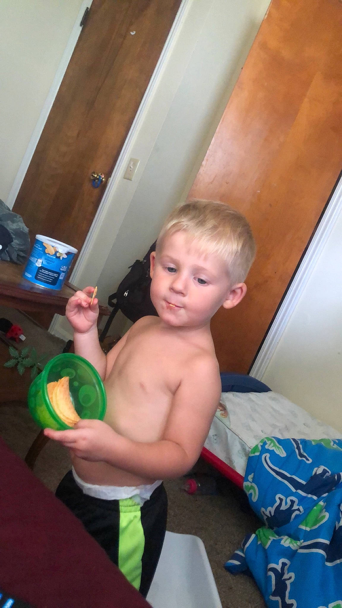 Blayke joined the competition — help win amazing prizes! barechested, chest, child, elbow, finger, flooring, fun, gesture, hand, hardwood, human_body, human_leg, leisure, muscle, person, play, room, thumb, toddler, trunk