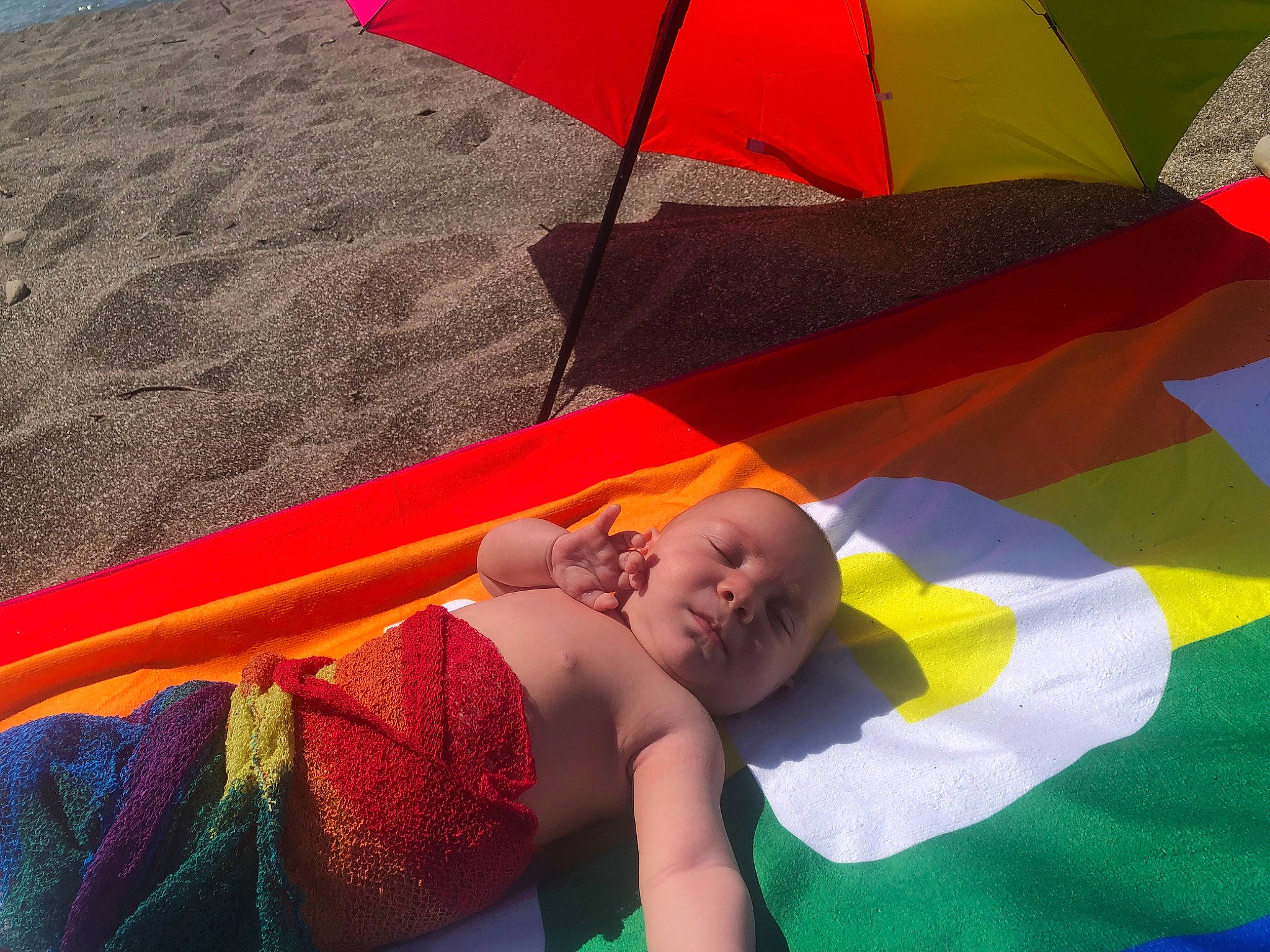 Rayaven is registered to the contest to win money with this photo: baby, black, comfort, fun, grass, happy, leaf, leisure, morning, nature, orange, people, people_in_nature, person, red, shade, summer, sunlight, tints_and_shades, toddler