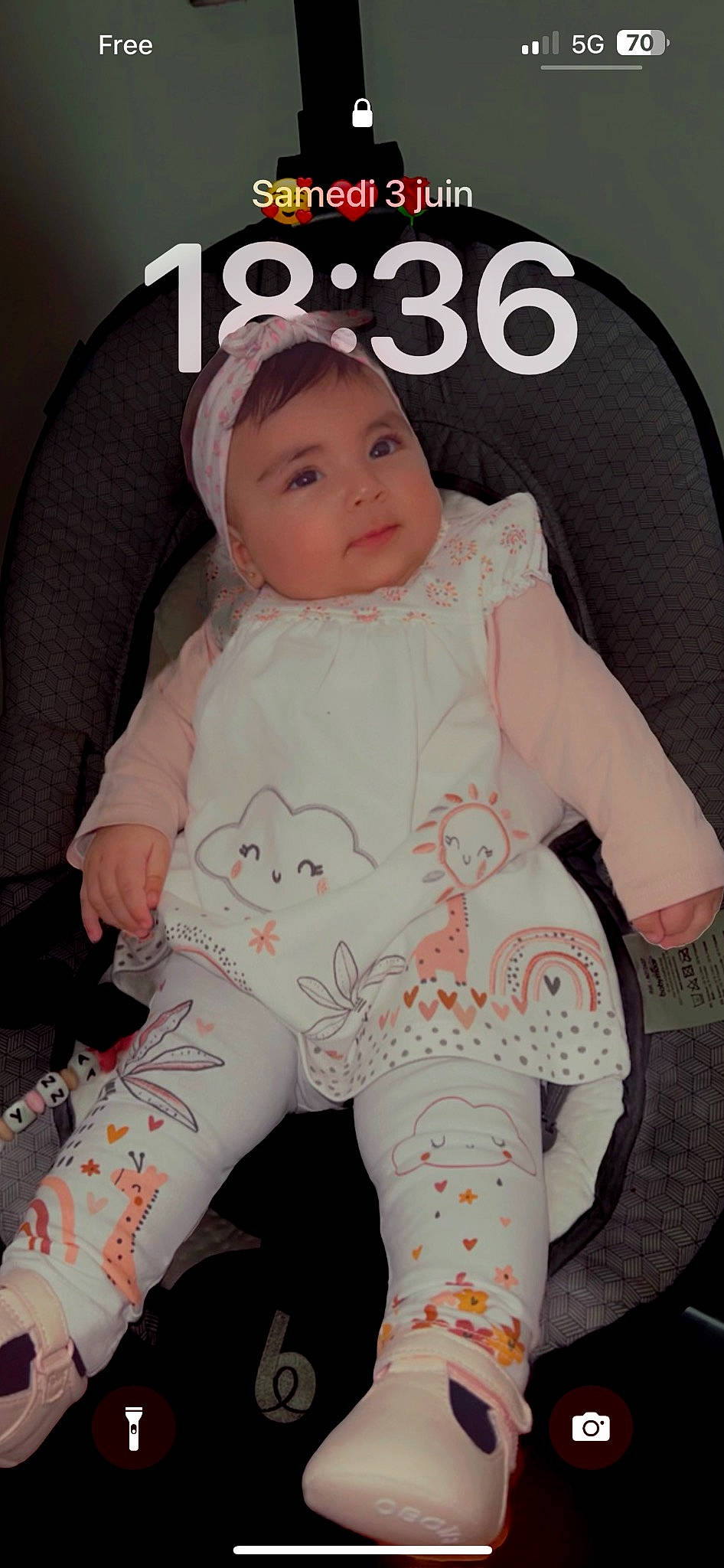 Kahyna participe au concours pour gagner de l'argent avec cette photo : baby, baby_carriage, baby_products, baby_safety, baby_toddler_clothing, chair, cheek, child, comfort, eyelash, hairstyle, knee, lap, person, pink, sitting, skin, sleeve, thigh, toddler