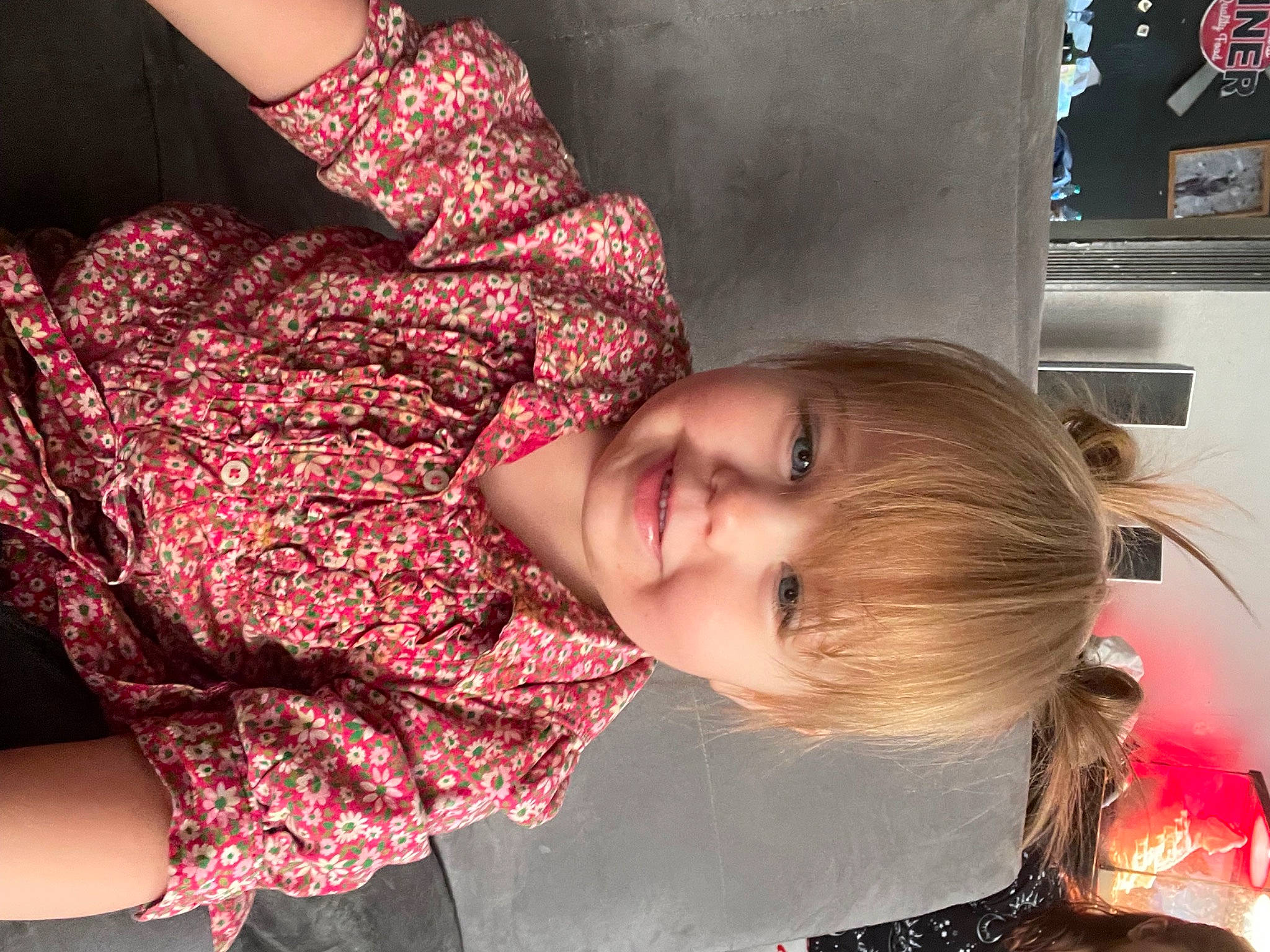 Taylor joined the competition — help win amazing prizes! cheek, child, elbow, flesh, fun, happy, human_leg, joy, magenta, neck, pattern, person, portrait_photography, room, sitting, skin, sleeve, smile, toddler