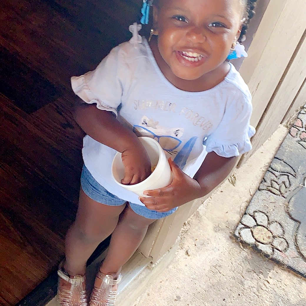 Marley is registered to the contest to win money with this photo: child, floor, joy, person, smile, toddler