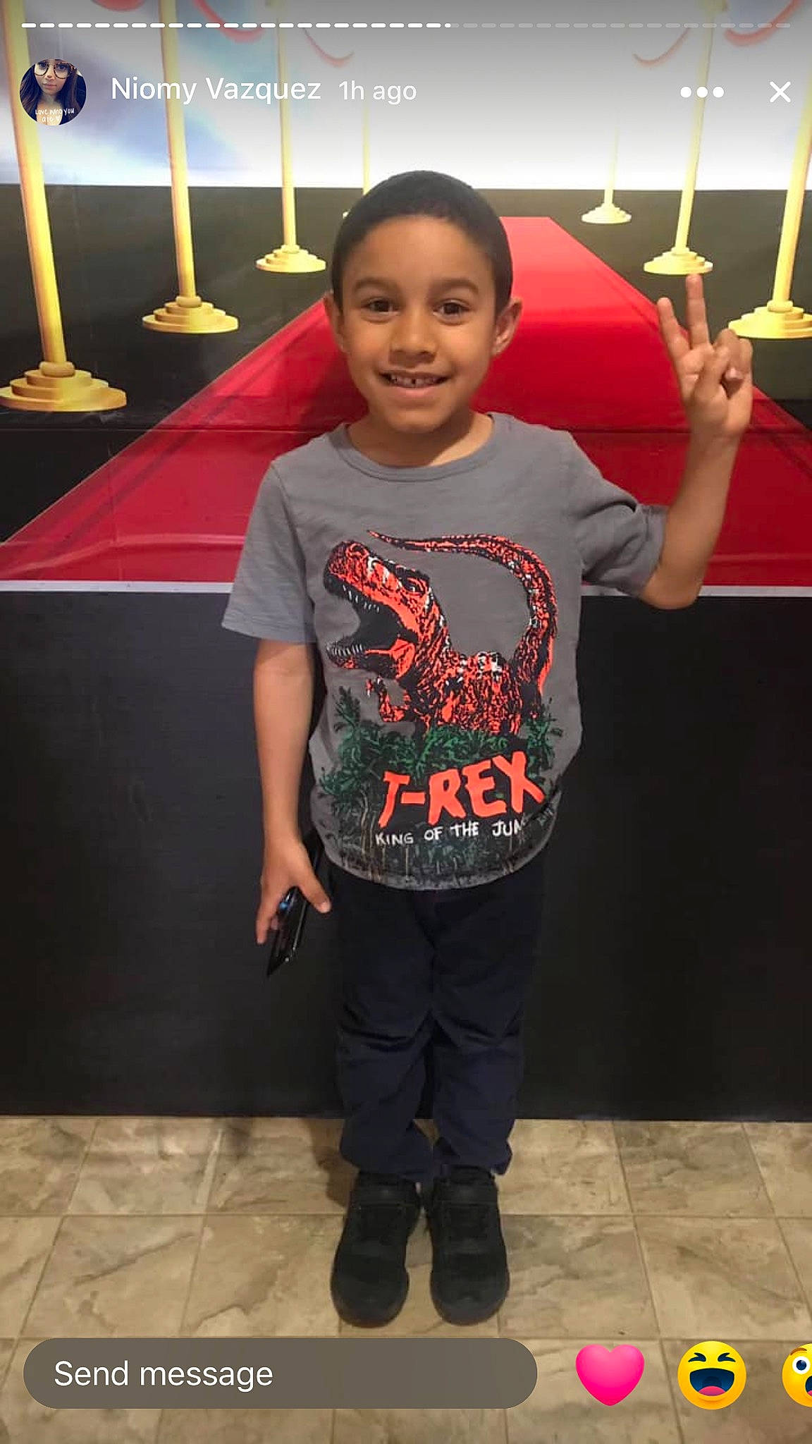 Yoan Aviles-vazquez is registered to the contest to win money with this photo: child, joy, person, t_shirt