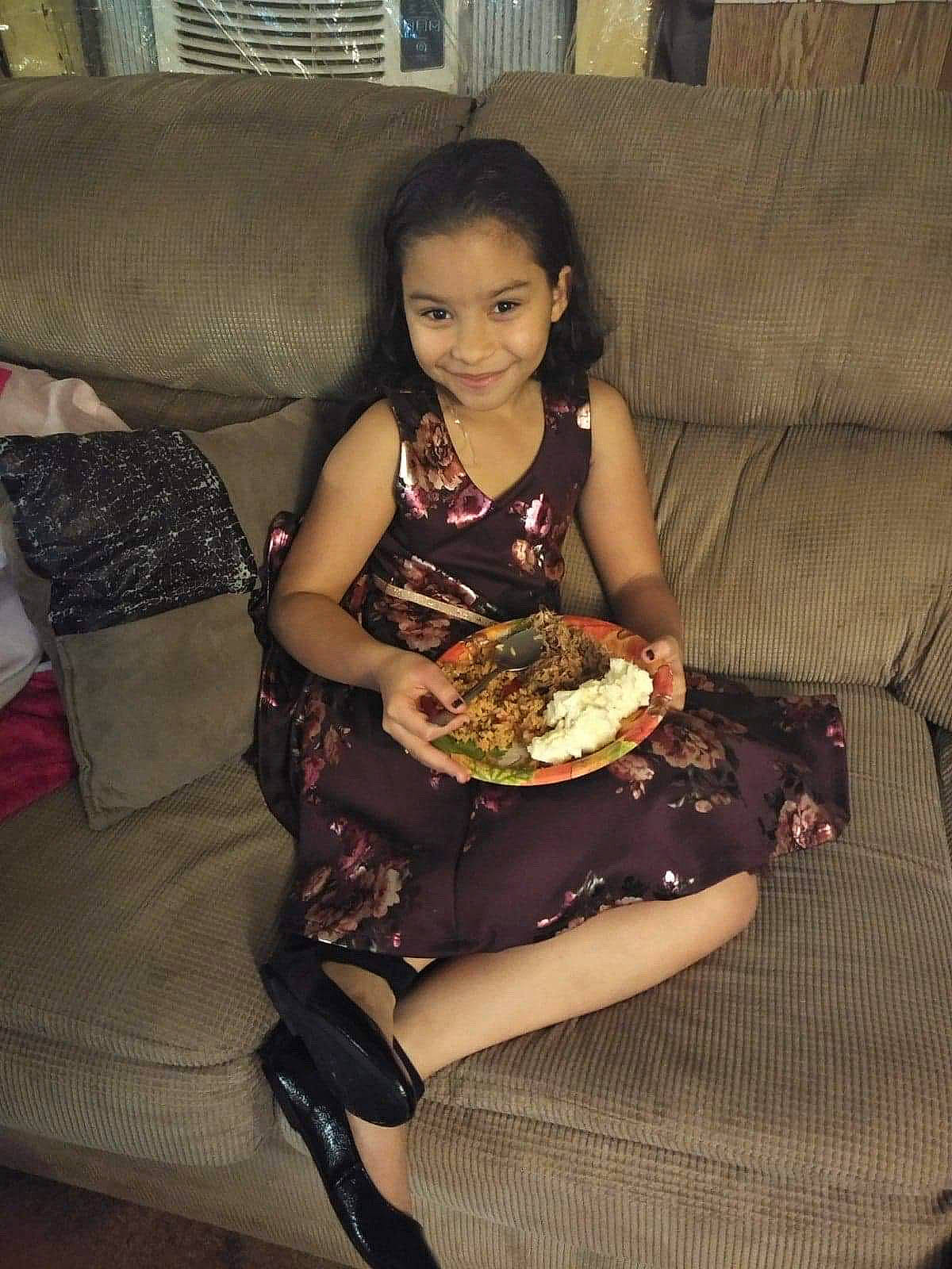 Ashlyn Aviles-vazquez joined the competition — help win amazing prizes! food, joy, lap, leg, person, sitting