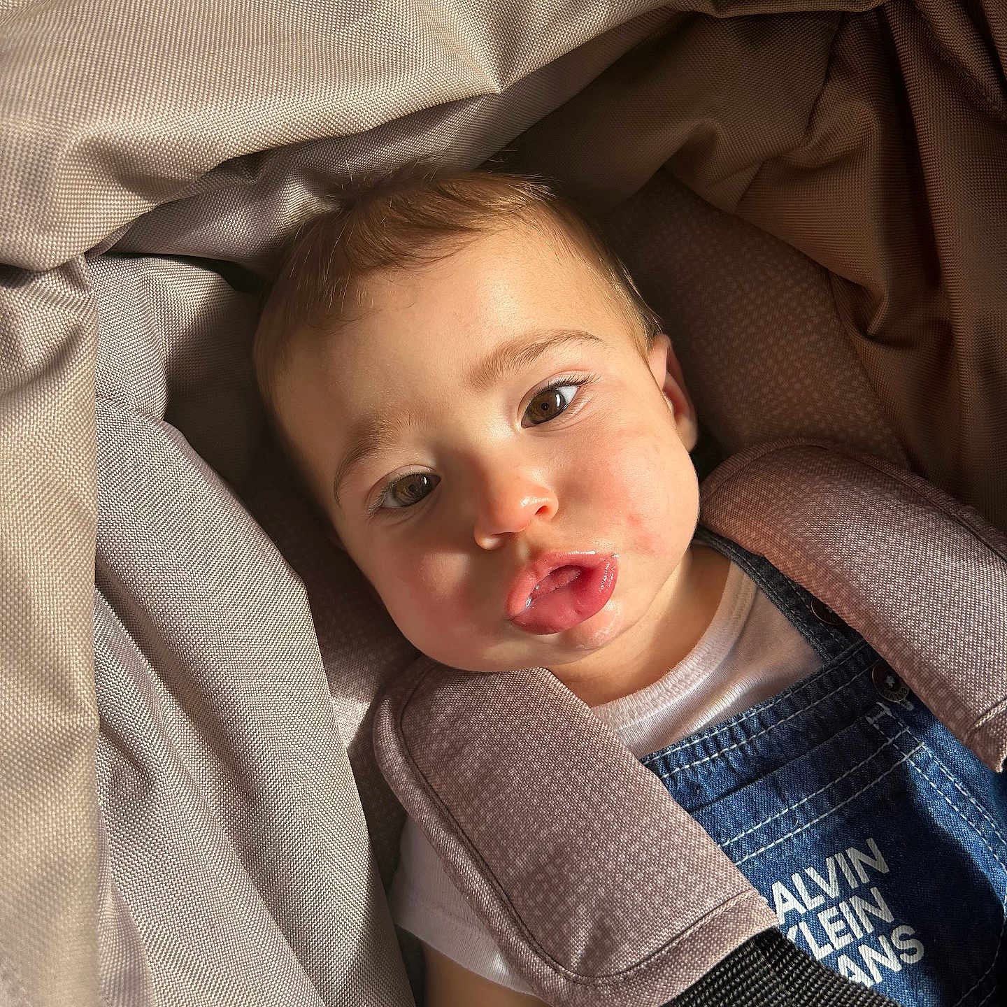 Westin joined the competition — help win amazing prizes! baby, bodypart, clothing, cushion, face, finger, furniture, hand, happy, head, homedecor, jeans, knitwear, pants, person, photography, portrait, smile, sweater, t_shirt