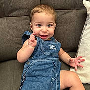 Westin joined the competition — help win amazing prizes! baby, bodypart, clothing, couch, cushion, cutlery, face, finger, furniture, hand, head, homedecor, jeans, pants, person, photography, portrait, shorts, sitting, spoon