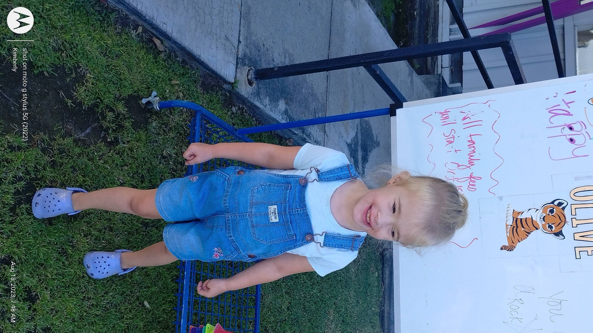 Rayne joined the competition — help win amazing prizes! baby, baby_toddler_clothing, child, electric_blue, fun, grass, handwriting, hat, joy, leisure, person, plant, recreation, smile, t_shirt, toddler