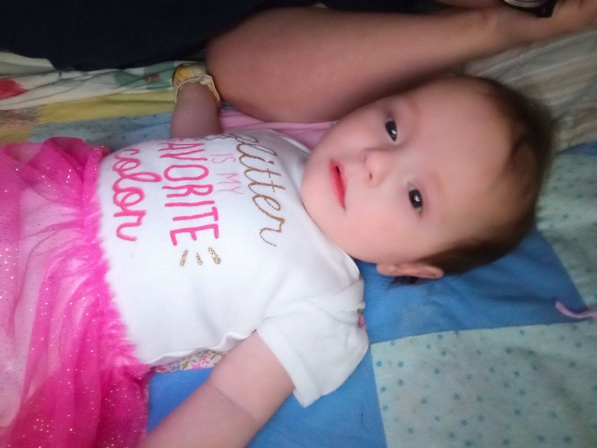 Rylinn joined the competition — help win amazing prizes! baby, baby_products, baby_toddler_clothing, cheek, chest, child, eyelash, happy, lip, magenta, nail, pattern, person, pink, skin, sleeve, textile, toddler