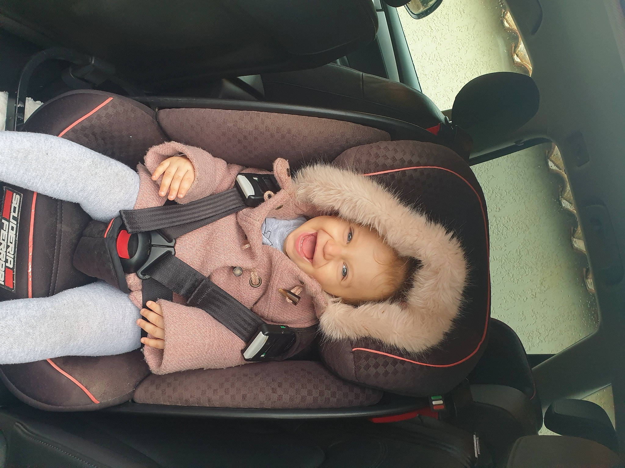 Maddy participe au concours pour gagner de l'argent avec cette photo : auto_part, automotive_design, baby, baby_carriage, baby_in_car_seat, baby_products, car_seat, car_seat_cover, carmine, child, comfort, family_car, head_restraint, luxury_vehicle, motor_vehicle, person, personal_luxury_car, seat_belt, steering_part, toddler