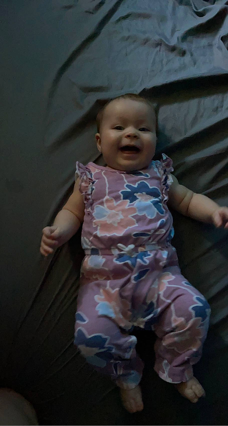 Leilani joined the competition — help win amazing prizes! baby, baby_toddler_clothing, cheek, child, chin, eye, finger, flash_photography, fun, gesture, grass, happy, iris, pattern, person, skin, sleeve, smile, standing, textile