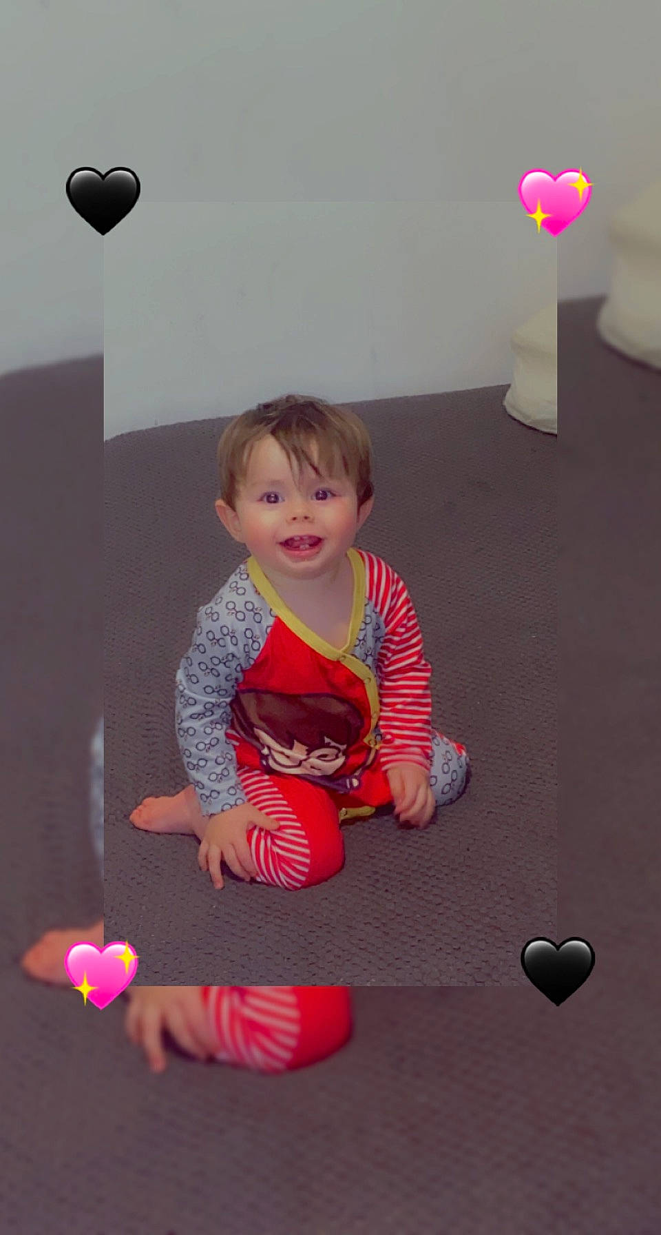 Cayden participe au concours pour gagner de l'argent avec cette photo : baby_toddler_clothing, black, floor, flooring, fun, happy, joint, joy, light, lighting, magenta, person, photograph, pink, product, red, sleeve, smile, standing, toddler