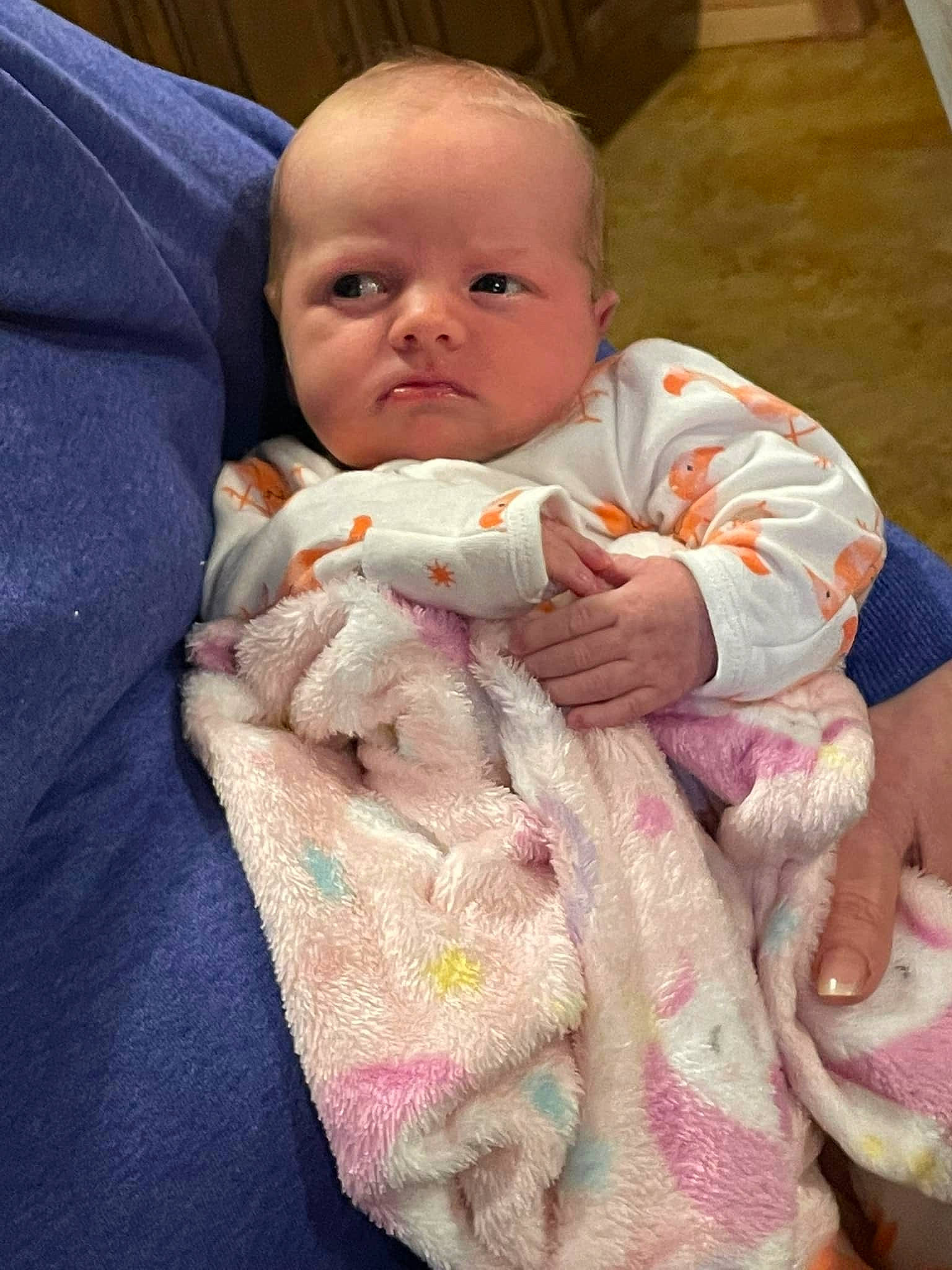 Aurora joined the competition — help win amazing prizes! baby, baby_products, baby_sleeping, baby_toddler_clothing, cheek, child, comfort, eye, face, head, iris, linens, nail, pattern, person, sitting, skin, sleeve, textile, thumb