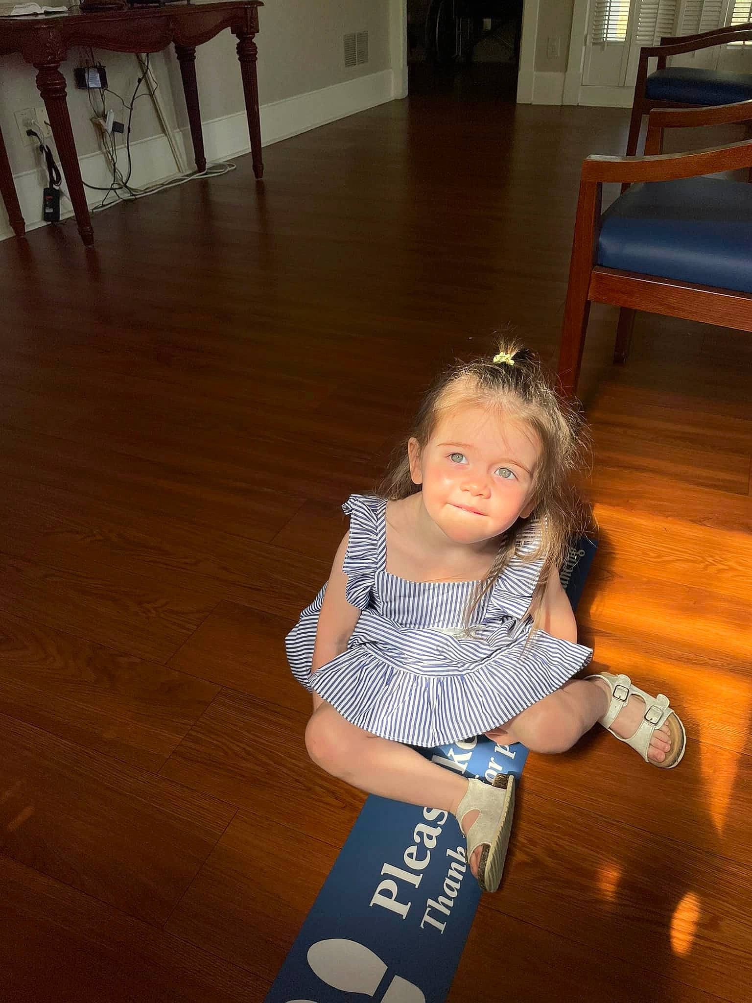 Temperance joined the competition — help win amazing prizes! baby_toddler_clothing, black, chair, flash_photography, floor, flooring, happy, hardwood, human_leg, joint, laminate_flooring, leisure, person, sleeve, standing, thigh, toddler, varnish, white, wood