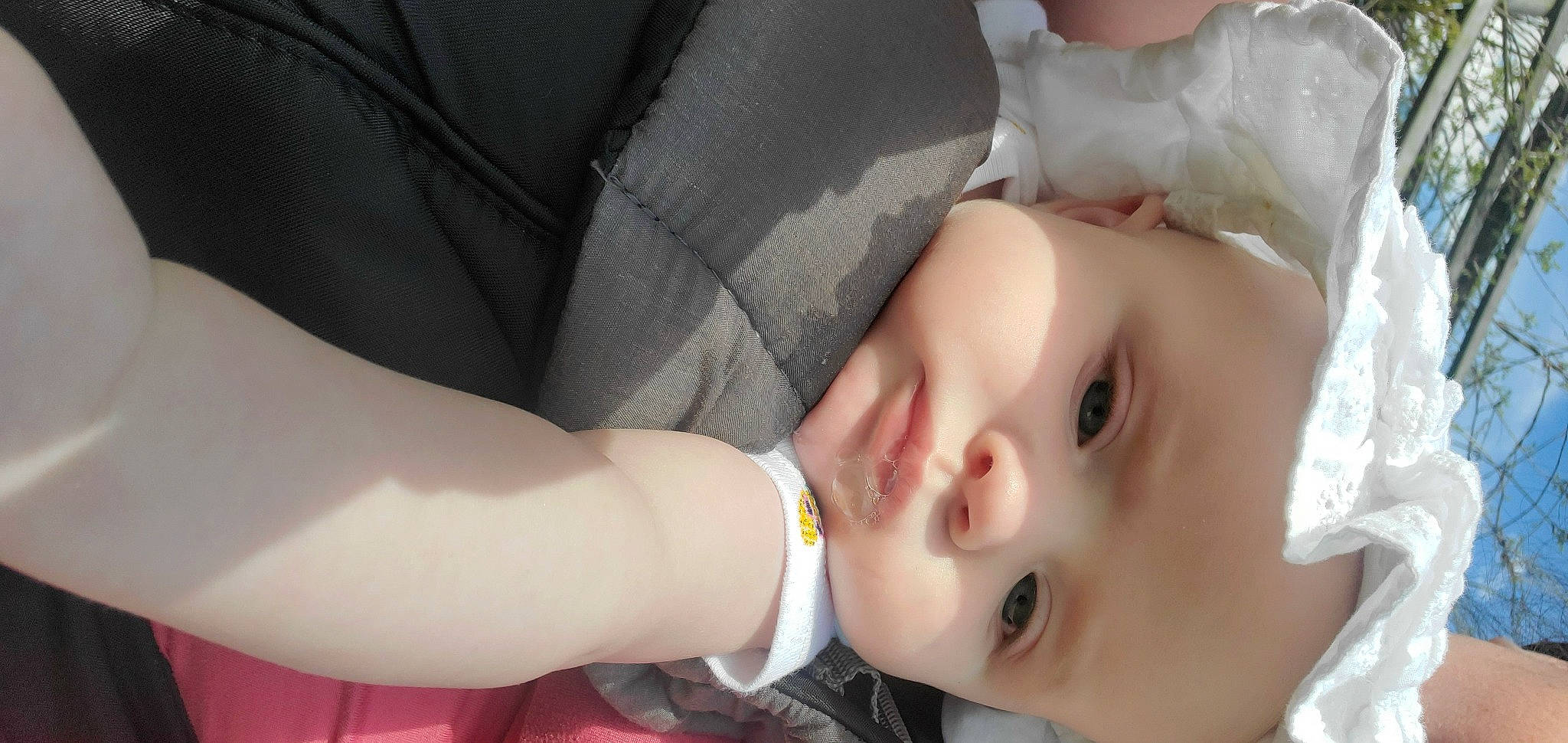 Kimber joined the competition — help win amazing prizes! baby, baby_toddler_clothing, beauty, cheek, child, comfort, eye, eyelash, finger, flash_photography, gesture, headwear, joint, lip, mouth, neck, nose, person, skin, textile