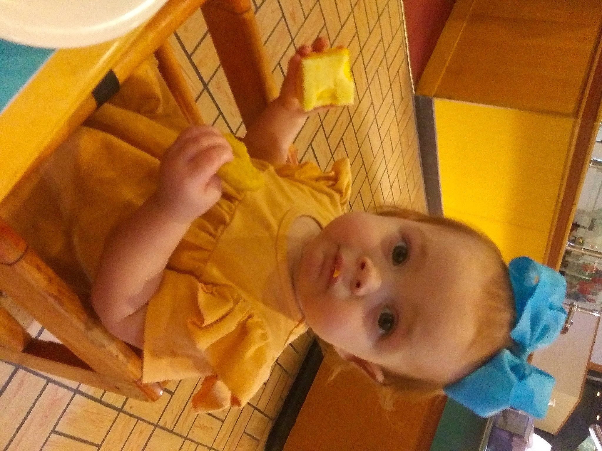 Barbara joined the competition — help win amazing prizes! baby, baby_products, baby_safety, baby_toddler_clothing, cheek, child, finger, floor, flooring, fun, hardwood, mammal, person, smile, table, thumb, toddler, varnish, wood, wood_stain