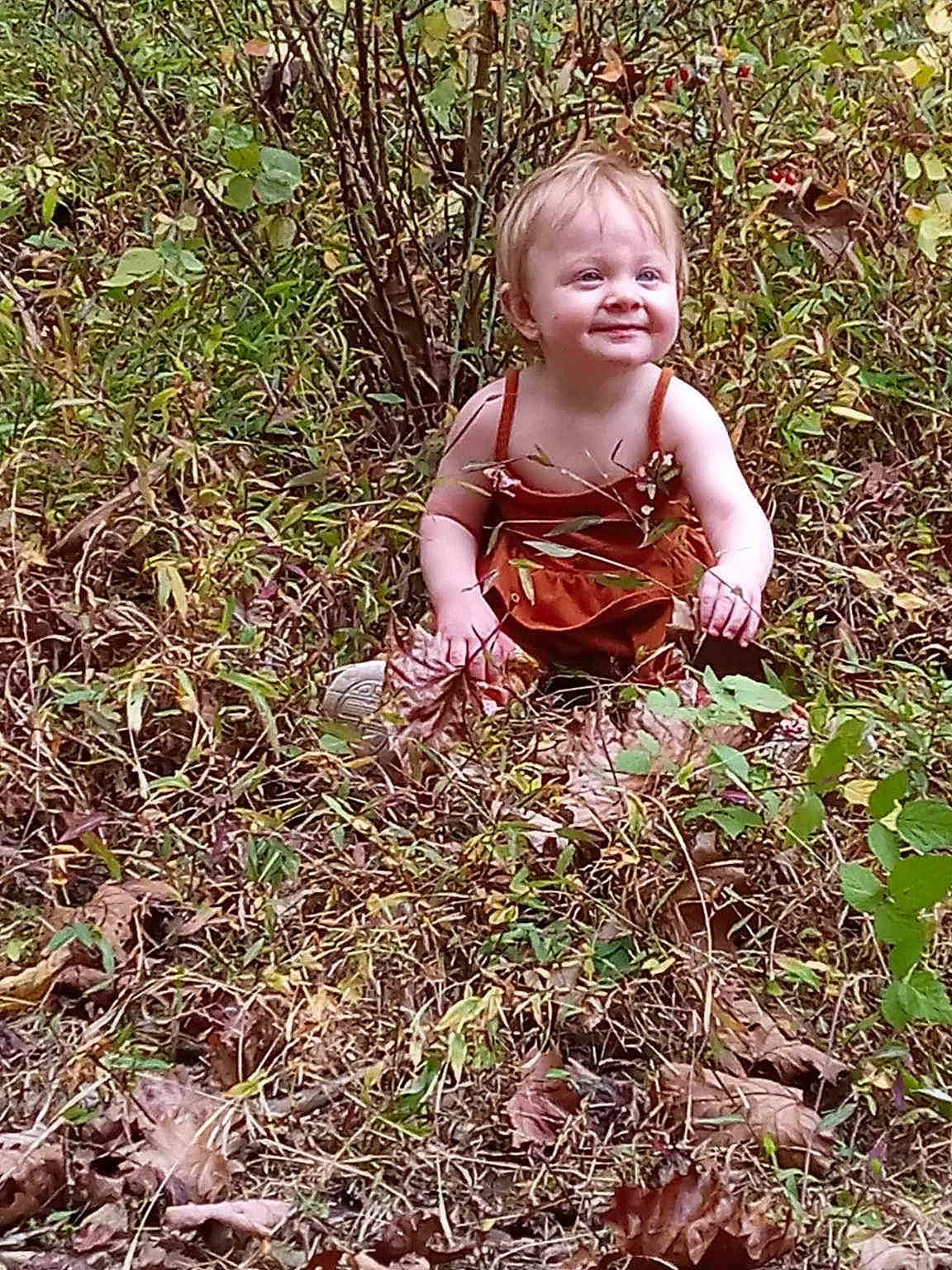 Saleen joined the competition — help win amazing prizes! baby, baby_laughing, baby_toddler_clothing, child, eye, face, grass, grass_family, grassland, groundcover, happy, head, joy, leaf, people_in_nature, person, plant, smile, soil, terrestrial_plant