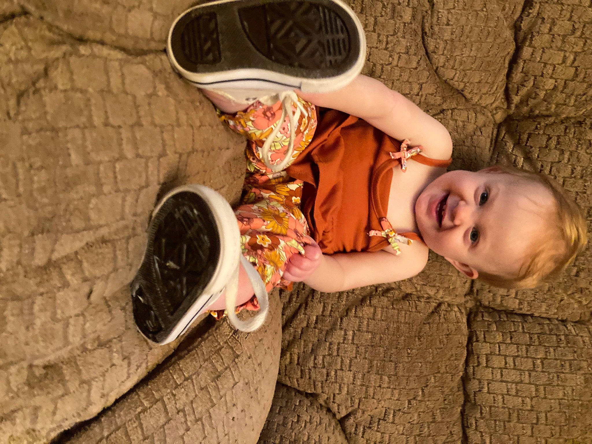 Saleen joined the competition — help win amazing prizes! baby, cool, eyewear, finger, flash_photography, flooring, fun, grass, happy, headgear, helmet, human_body, joy, person, plant, shoe, smile, sneakers, toddler, tree