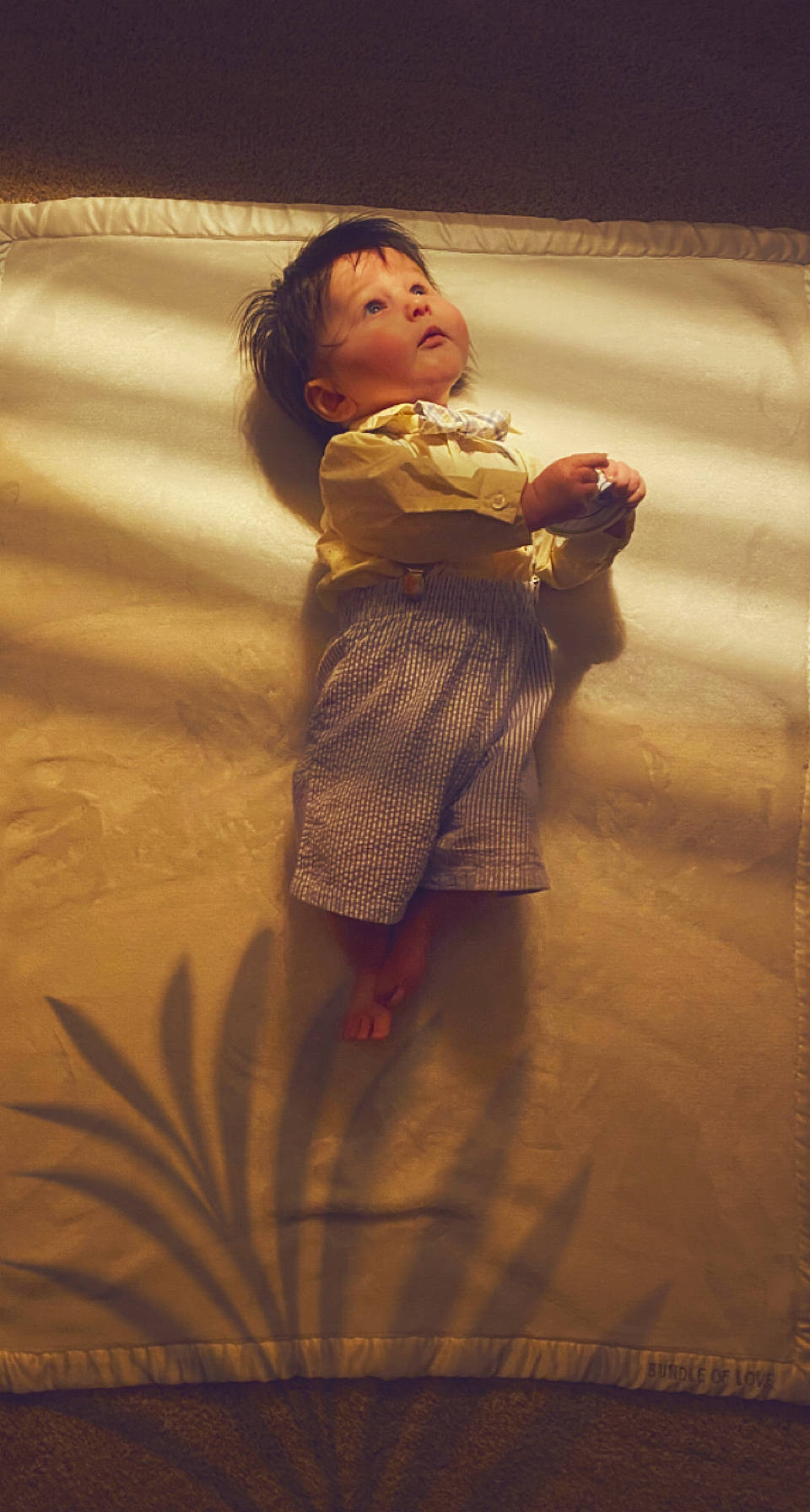 Colton joined the competition — help win amazing prizes! arm, baby, baby_toddler_clothing, comfort, dress, elbow, face, flash_photography, floor, flooring, fun, happy, human_leg, person, room, skin, sleeve, standing, tints_and_shades, toddler