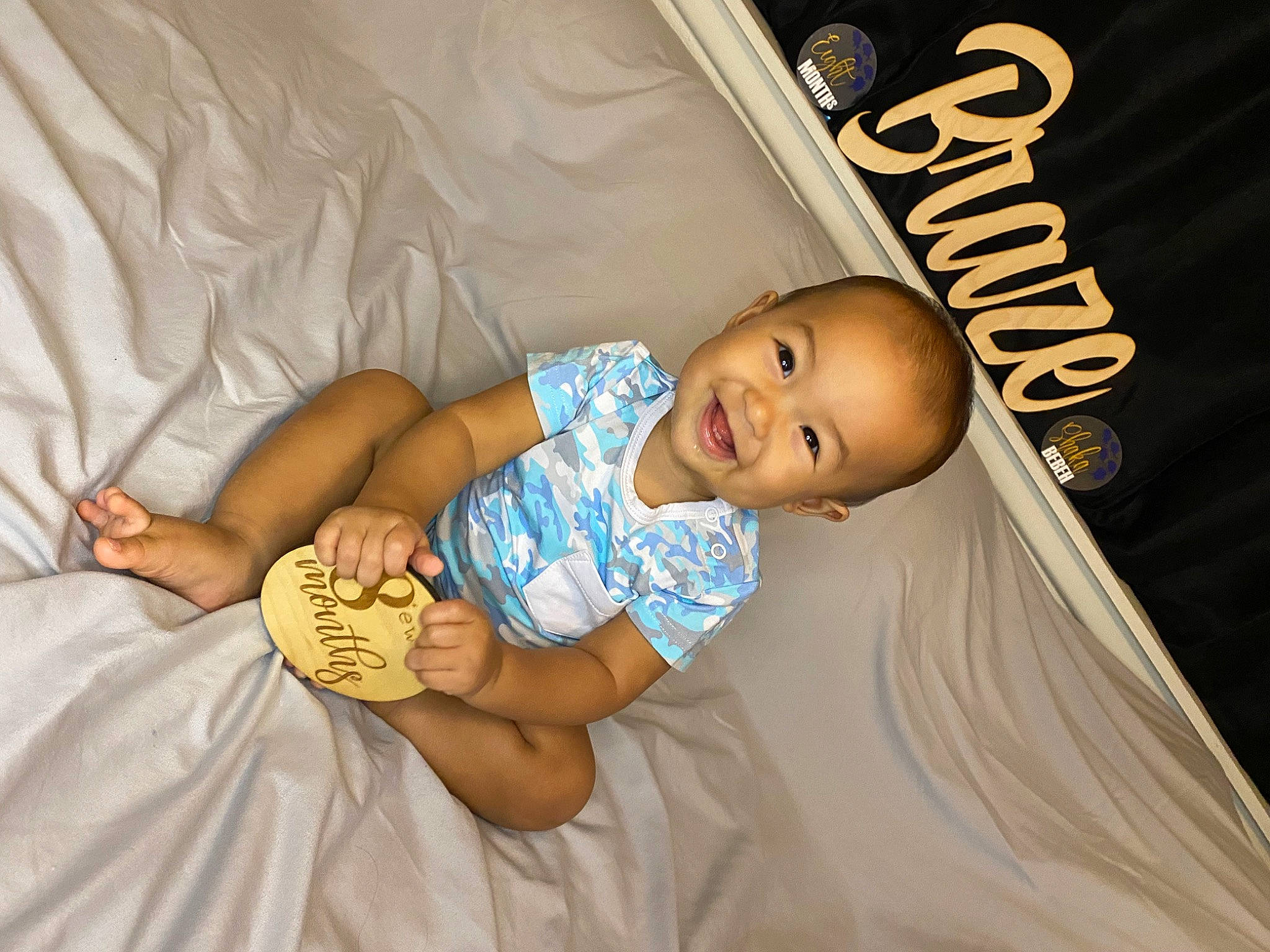 Braze is registered to the contest to win money with this photo: abdomen, baby, baby_products, baby_sleeping, baby_toddler_clothing, bedding, bedtime, cheek, child, comfort, elbow, human_leg, joy, linens, mouth, person, room, skin, smile, thumb