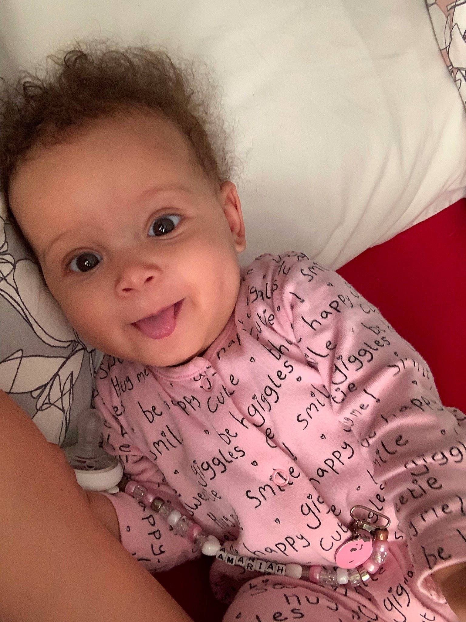 Amariah joined the competition — help win amazing prizes! arm, baby, beauty, cheek, child, chin, eye, eyebrow, face, forehead, happy, head, iris, lip, mouth, nose, person, pink, skin, smile