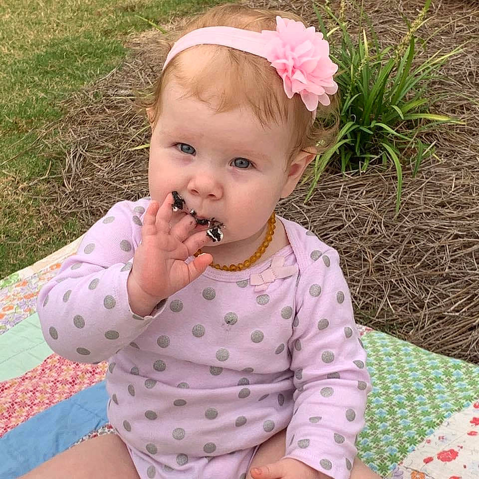 Claudia joined the competition — help win amazing prizes! baby, baby_toddler_clothing, child, fashion_accessory, grass, grass_family, hair_accessory, happy, head, headband, headpiece, jewellery, lip, pattern, people_in_nature, person, pink, skin, sleeve, summer