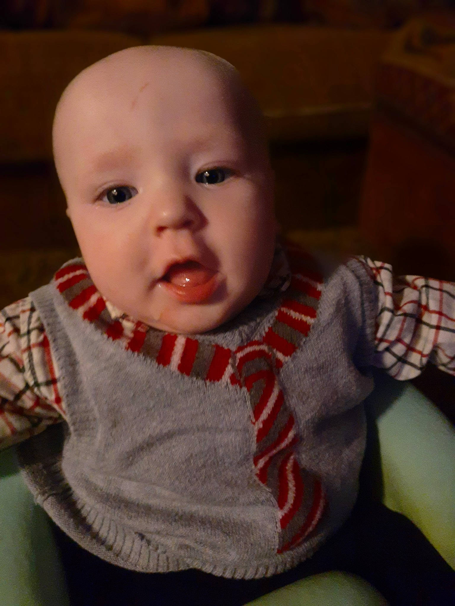 Brantley joined the competition — help win amazing prizes! baby, cheek, child, chin, face, head, lip, mouth, nose, person, skin, toddler