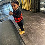 Aiden joined the competition — help win amazing prizes! toddler, child, indoor, clothing_store, shoes, boots, vest, black_pants, sunglasses, curious, standing, floor, retail, apparel, person, shopping, fashion, young_child, casual, headwear