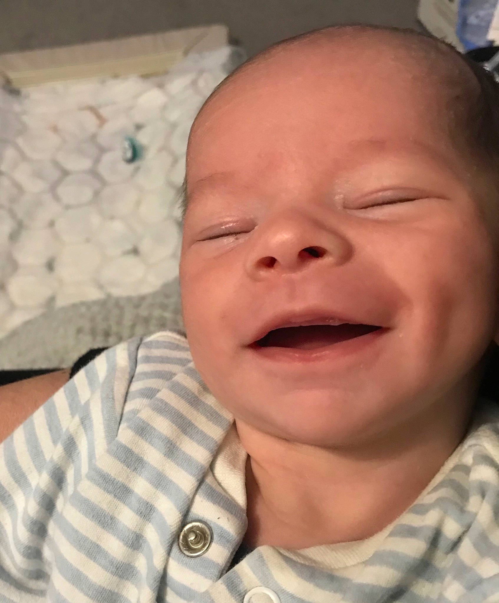 Taylen is registered to the contest to win money with this photo: baby, cheek, chin, collar, comfort, ear, eye, eyebrow, eyelash, face, forehead, happy, iris, jaw, lip, mouth, nose, person, skin, sleeve