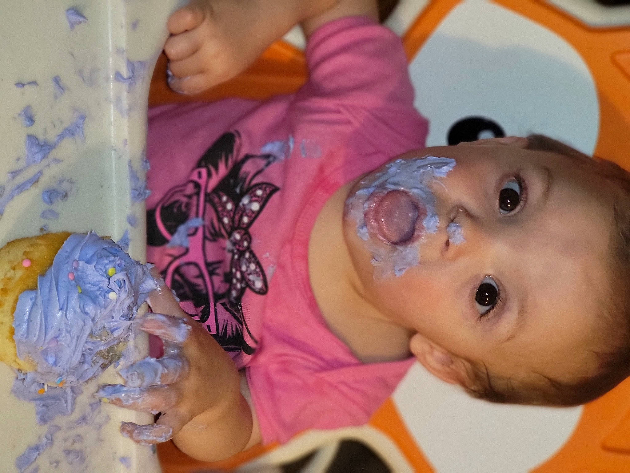 Addison is registered to the contest to win money with this photo: art, baby, cheek, child, ear, eyelash, finger, fun, happy, iris, lip, mouth, nail, nose, organ, paint, pattern, person, pink, skin