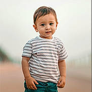 Ca Miyah joined the competition — help win amazing prizes! toddler, child, boy, striped_tshirt, jeans, outdoor, portrait, curious, standing, short_hair, casual_clothing, young_child, cute, innocent, daylight, fashion, person, smile, background_blur, skin
