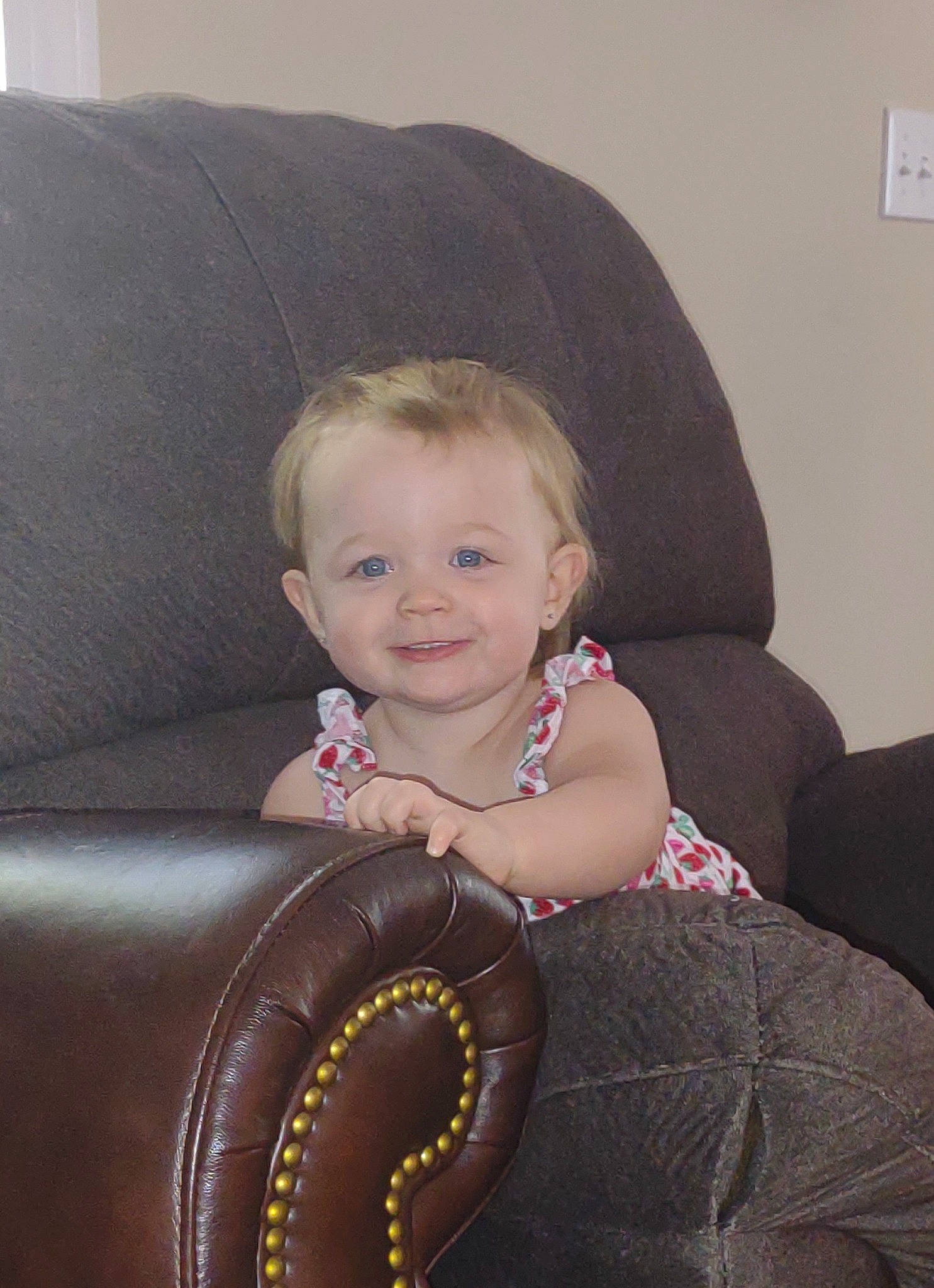 Crystal joined the competition — help win amazing prizes! auto_part, automotive_tire, baby, child, comfort, couch, eye, fashion_accessory, flash_photography, fun, happy, human_body, jewellery, joy, magenta, pattern, person, portrait_photography, room, sitting