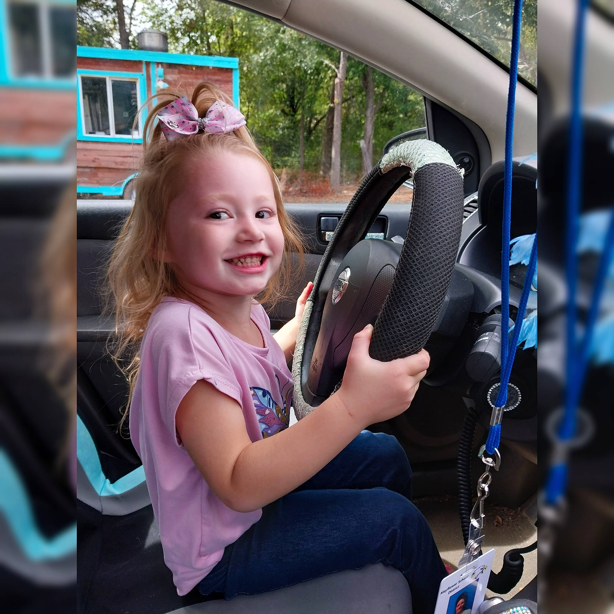 Kendalyn joined the competition — help win amazing prizes! auto_part, automotive_design, automotive_exterior, automotive_mirror, automotive_window_part, car_seat, child, family_car, fun, happy, joy, leisure, motor_vehicle, person, smile, steering_part, steering_wheel, toddler, vehicle, vehicle_door