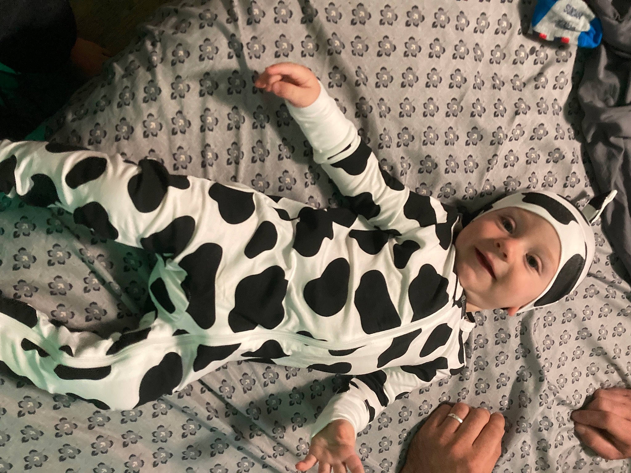 Lincoln joined the competition — help win amazing prizes! child, comfort, finger, flooring, foot, fun, gesture, hairstyle, happy, head, headgear, headwear, human_body, human_leg, linens, military_camouflage, pattern, person, photograph, textile