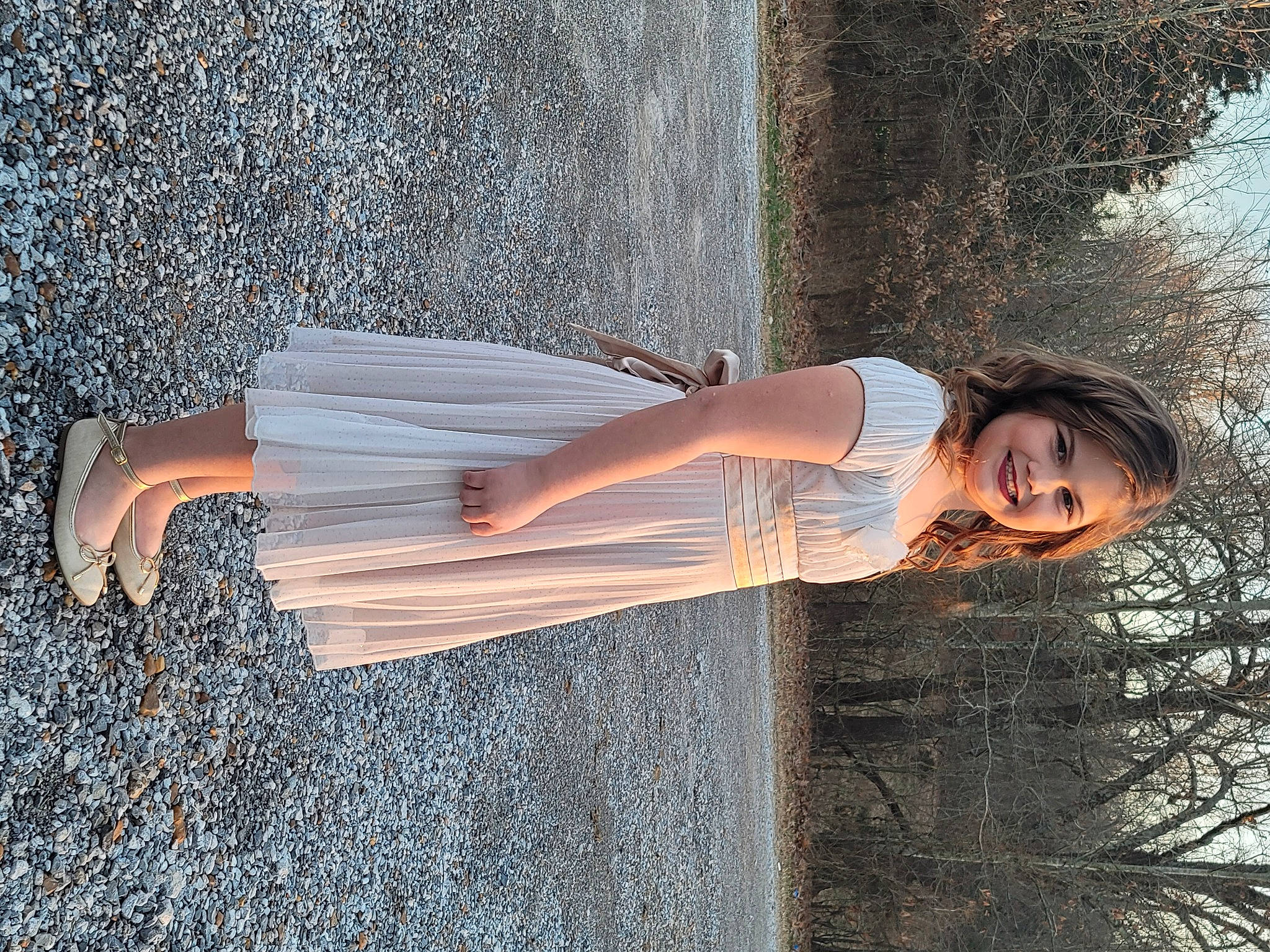 Ella joined the competition — help win amazing prizes! arm, dress, flash_photography, fun, hairstyle, happy, human_body, joy, people_in_nature, person, plant, sky, summer, sunlight, thigh, tints_and_shades, tree, waist, wall, water