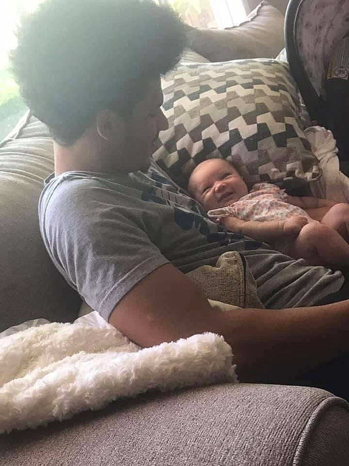 Jaida is registered to the contest to win money with this photo: arm, baby, birth, child, comfort, furniture, leg, nap, person, sitting, sleep, thigh, toddler