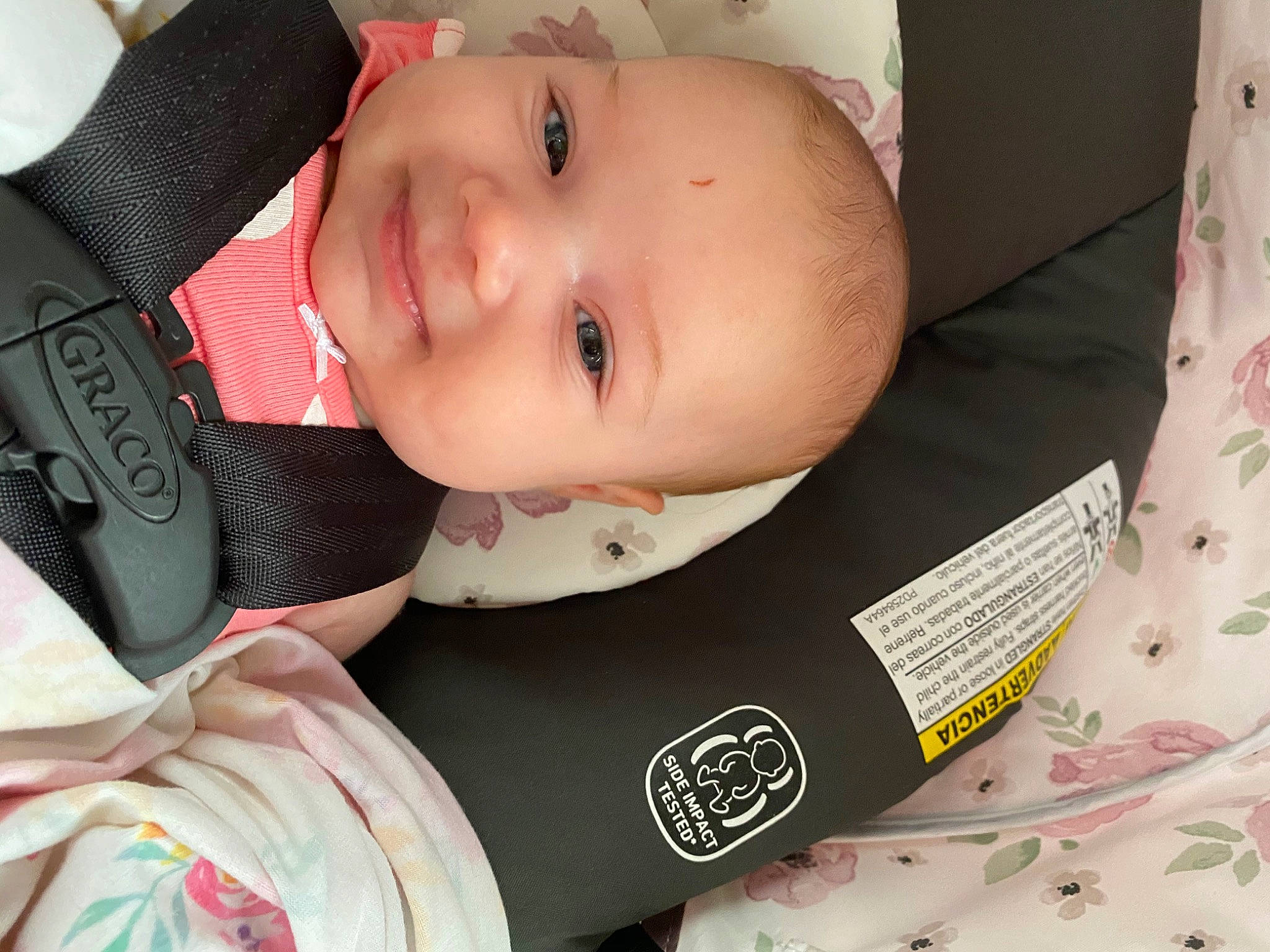 Jaida is registered to the contest to win money with this photo: arm, baby, baby_carriage, baby_in_car_seat, baby_products, baby_sleeping, birth, car_seat, cheek, child, chin, ear, face, head, joy, nap, neck, person, product, skin