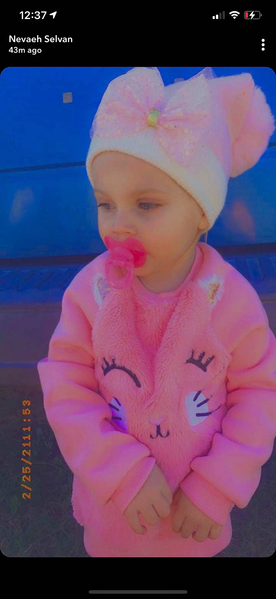 Mattison joined the competition — help win amazing prizes! baby, baby_toddler_clothing, beauty, blue, cap, cheek, child, clothing, fashion_accessory, happy, headgear, headwear, lip, magenta, outerwear, person, photograph, pink, skin, sleeve