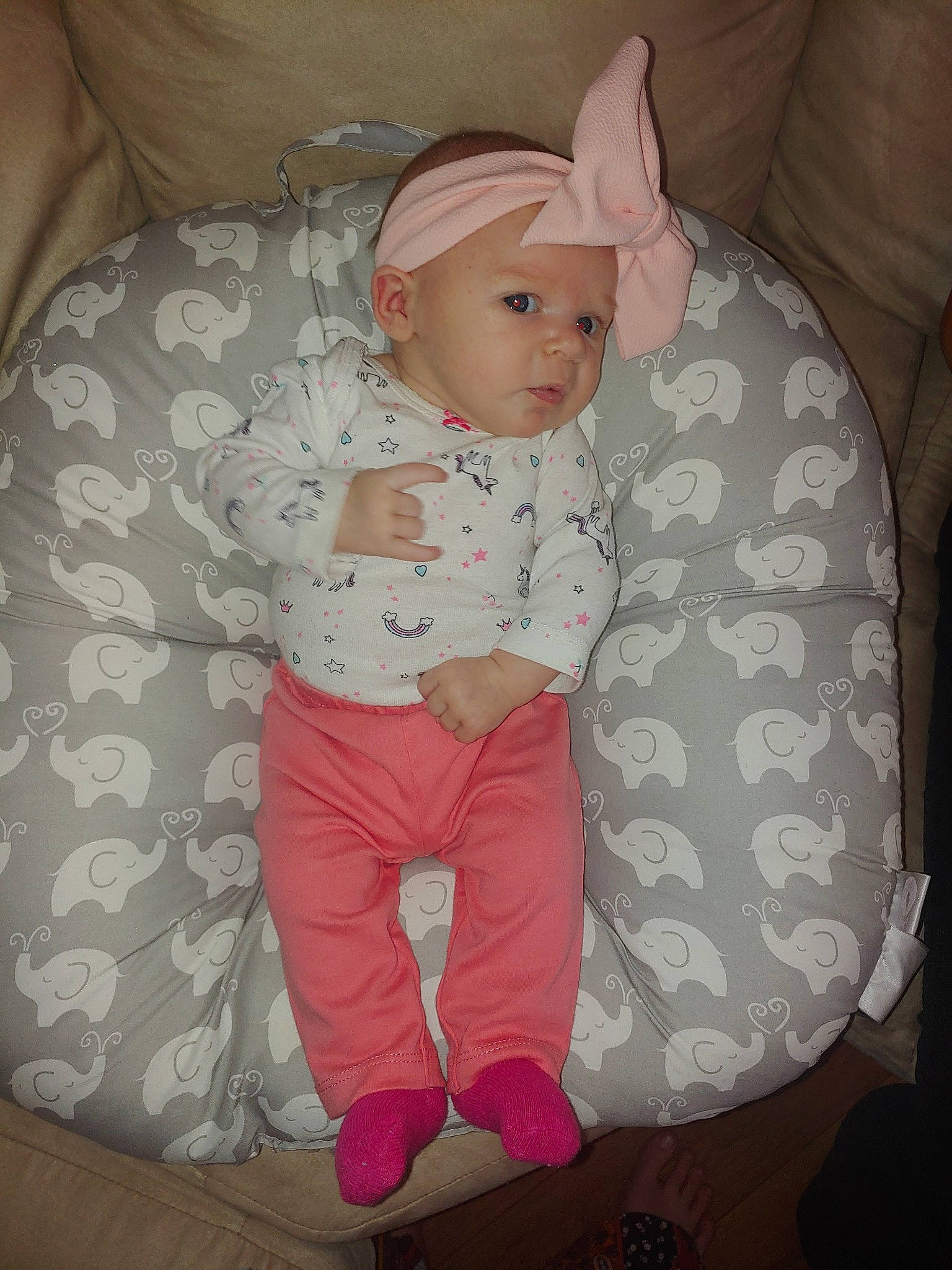 Serena is registered to the contest to win money with this photo: baby, baby_products, cheek, child, ear, headwear, person, pink, product, skin, toddler