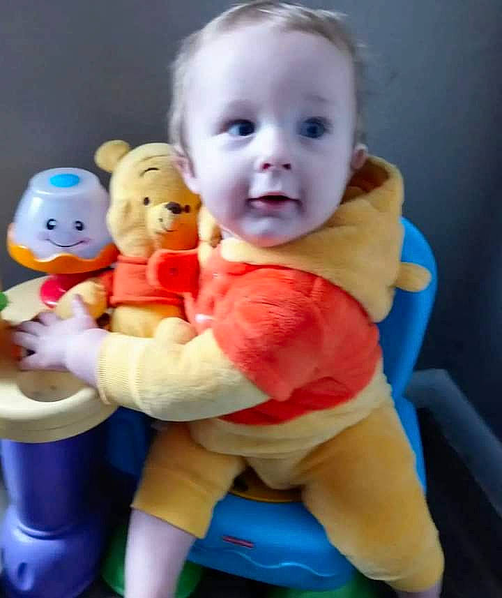 Kaydence is registered to the contest to win money with this photo: azure, baby, baby_toddler_clothing, cheek, child, doll, eye, finger, fun, gesture, happy, head, joint, nose, organ, person, sleeve, stuffed_toy, textile, toddler