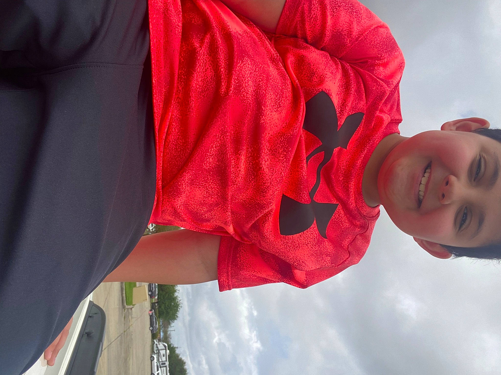 Camdyn joined the competition — help win amazing prizes! arm, carmine, cloud, elbow, electric_blue, event, fashion_accessory, flag, gesture, happy, human_body, human_leg, joy, person, red, sky, sleeve, smile, toddler, travel