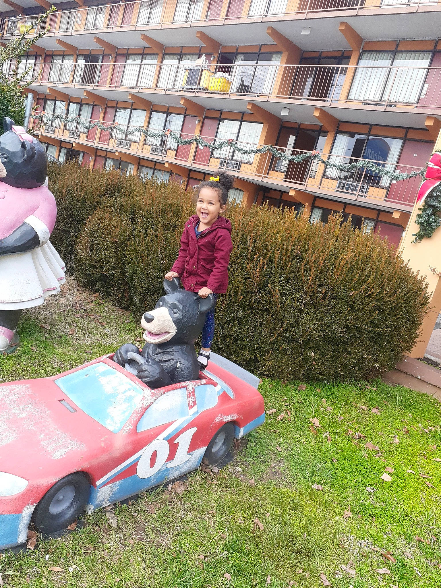 Nevaeh is registered to the contest to win money with this photo: car, grass, joy, lawn, leisure, person, vehicle