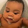baby, child, bath, foam, bubbles, soap, water, skin, face, mustache, curly_hair, tub, relaxation, infant, portrait, cute, cleaning, childcare, young, happy