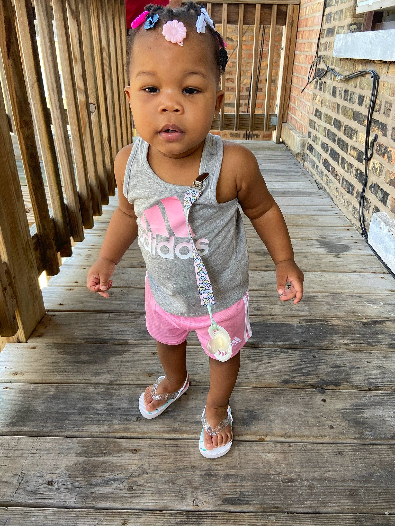 Alaysia is registered to the contest to win money with this photo: baby, baby_toddler_clothing, child, eye, fun, happy, hat, jewellery, leg, leisure, magenta, person, pink, shoe, skin, sleeve, sneakers, street_fashion, t_shirt, toddler