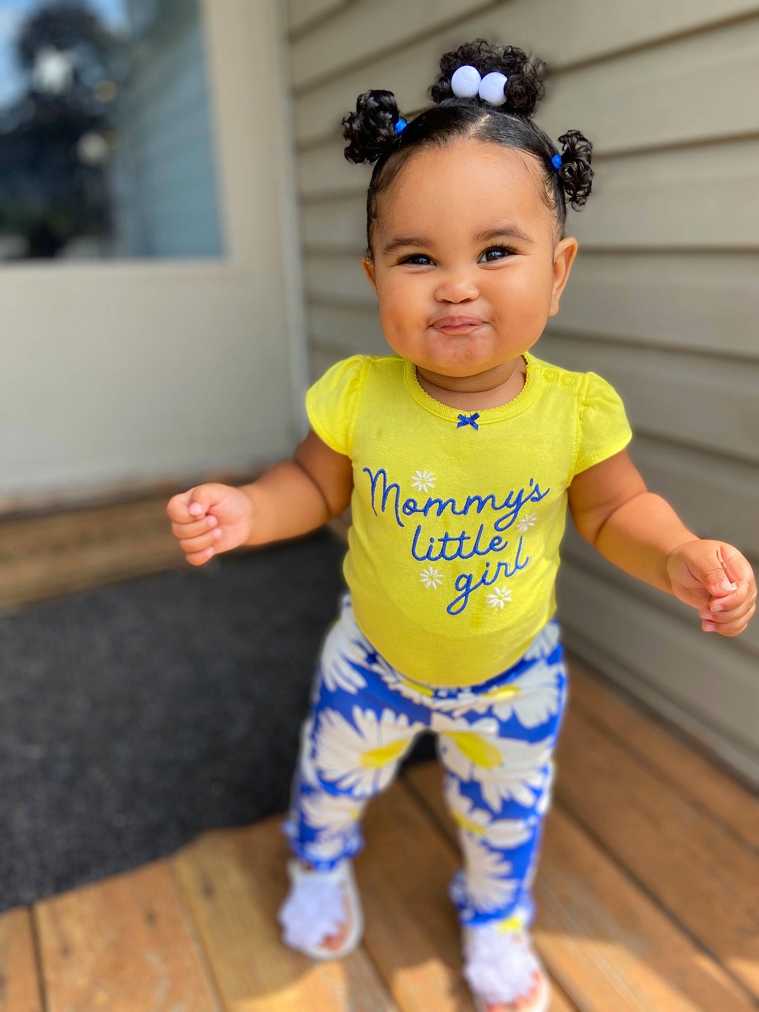 Amina joined the competition — help win amazing prizes! baby, baby_toddler_clothing, cool, eye, face, facial_expression, flooring, happy, head, headpiece, joy, neck, person, product, shoulder, skin, sleeve, smile, t_shirt, toddler