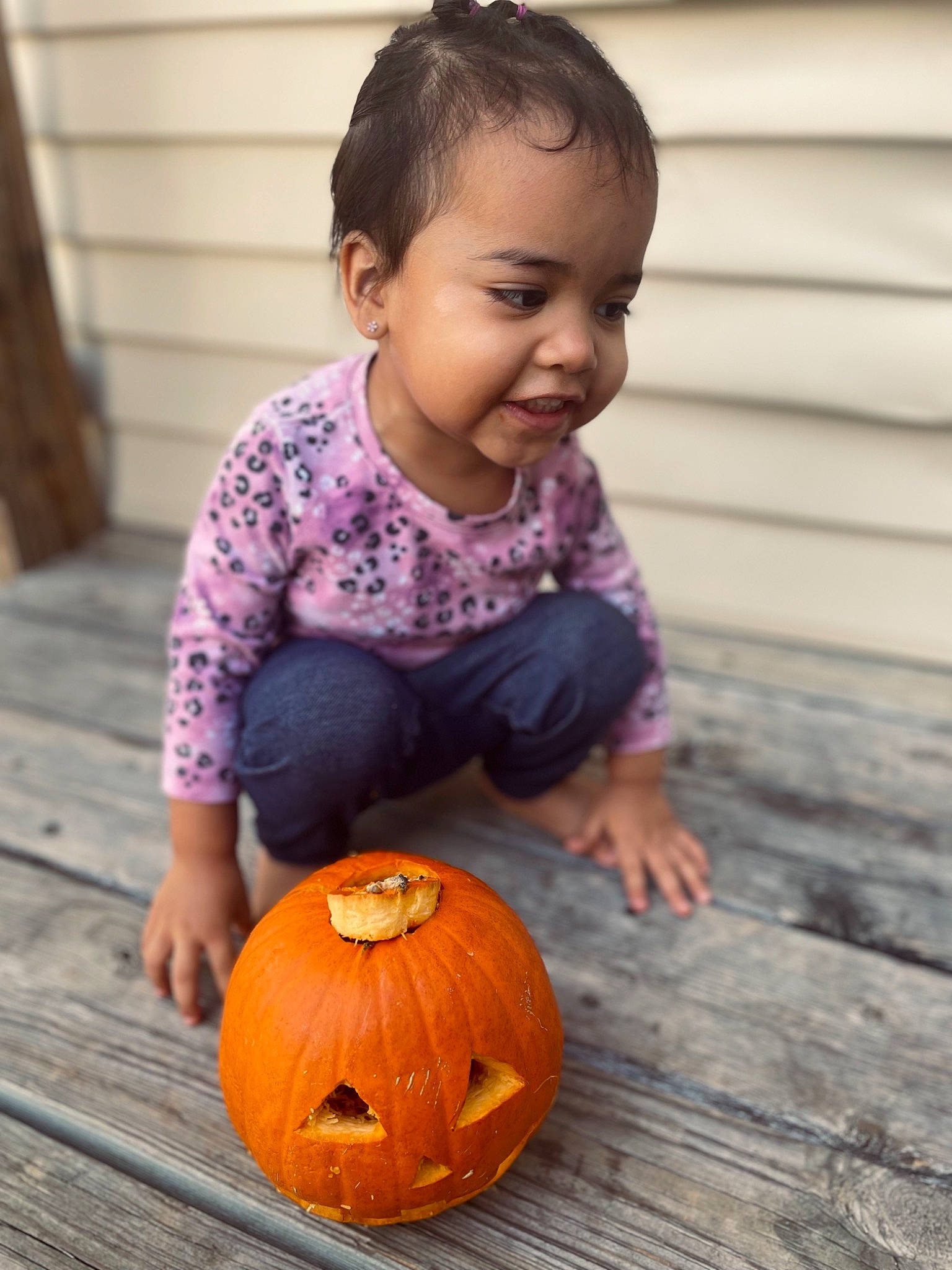 Malayah joined the competition — help win amazing prizes! baby_toddler_clothing, black, calabaza, clothing, cucurbita, eye, face, gourd, head, human_body, leaf, mouth, orange, person, photograph, plant, pumpkin, squash, white, winter_squash