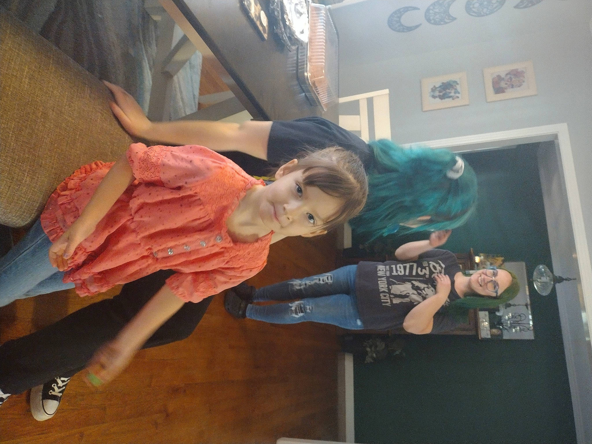 Lexie is registered to the contest to win money with this photo: advertising, art, comfort, fun, hair_coloring, human_leg, joy, person, room, sandal, thigh, visual_arts, wood