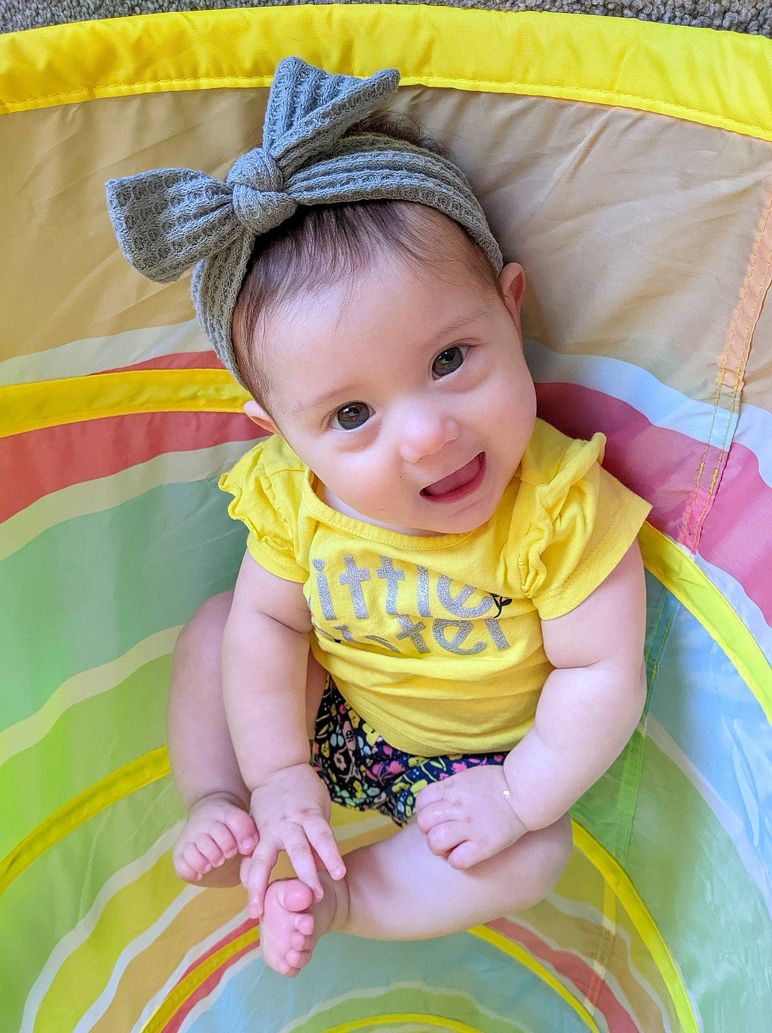 Ada joined the competition — help win amazing prizes! baby, baby_toddler_clothing, beauty, child, facial_expression, fun, grass, happy, magenta, organ, pattern, people, person, pink, product, skin, smile, snapshot, summer, toddler