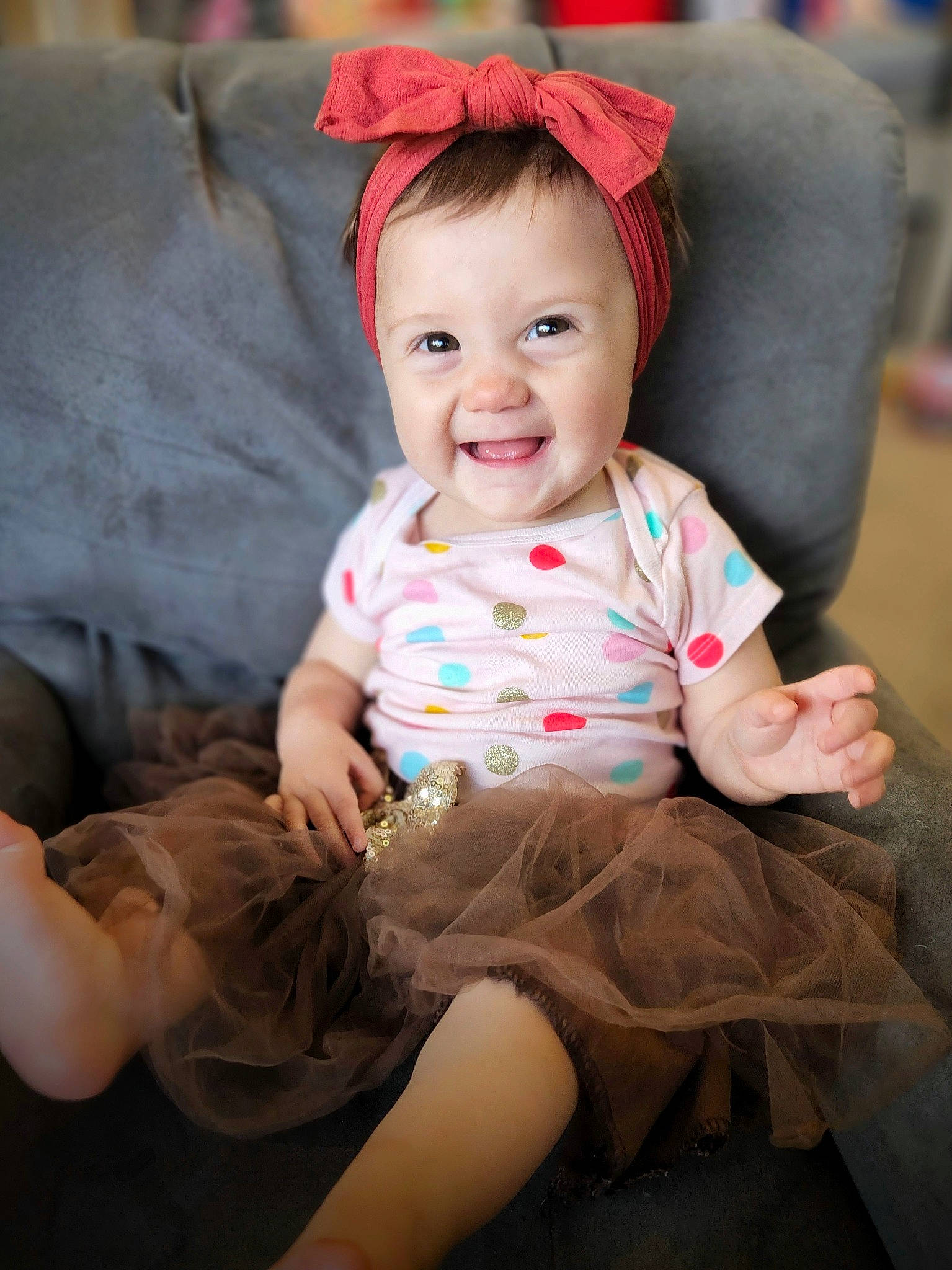 Ada joined the competition — help win amazing prizes! baby, baby_toddler_clothing, beauty, cheek, child, comfort, eye, face, facial_expression, fun, happy, head, human_body, lap, leg, person, skin, sleeve, smile, t_shirt